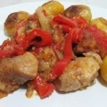 Friptura de porc cu ghimbir si garnitura de cartofi noi