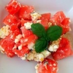 Salata de pepene rosu cu telemea marinata
