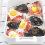 Ciuperci la cuptor cu sunca si oua