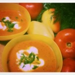 Supa crema de rosii si legume rumenite in cuptor